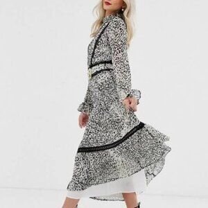 ASOS DESIGN Lace Insert Maxi Dress NWOT NO BELT size 6 Tall